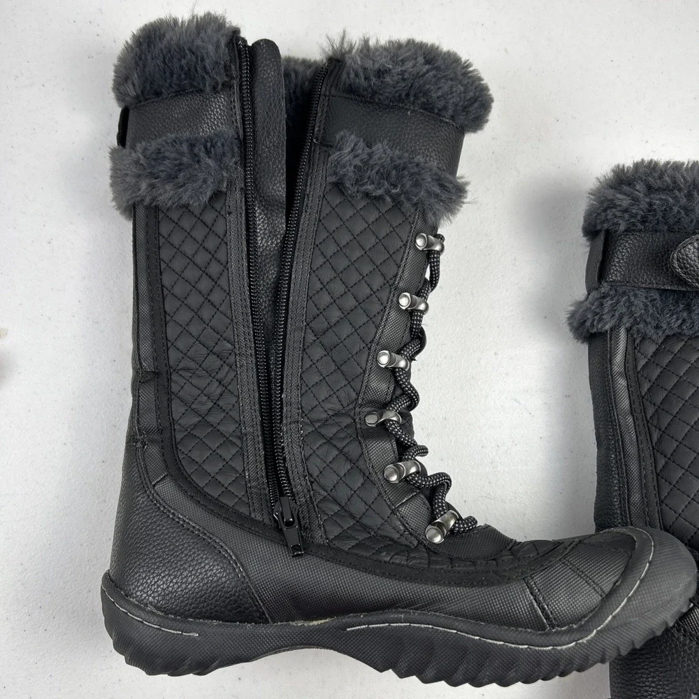 Ladies JSport by‎ Jambu Black Windham Faux Fur Lined Boots Size 6M Zip